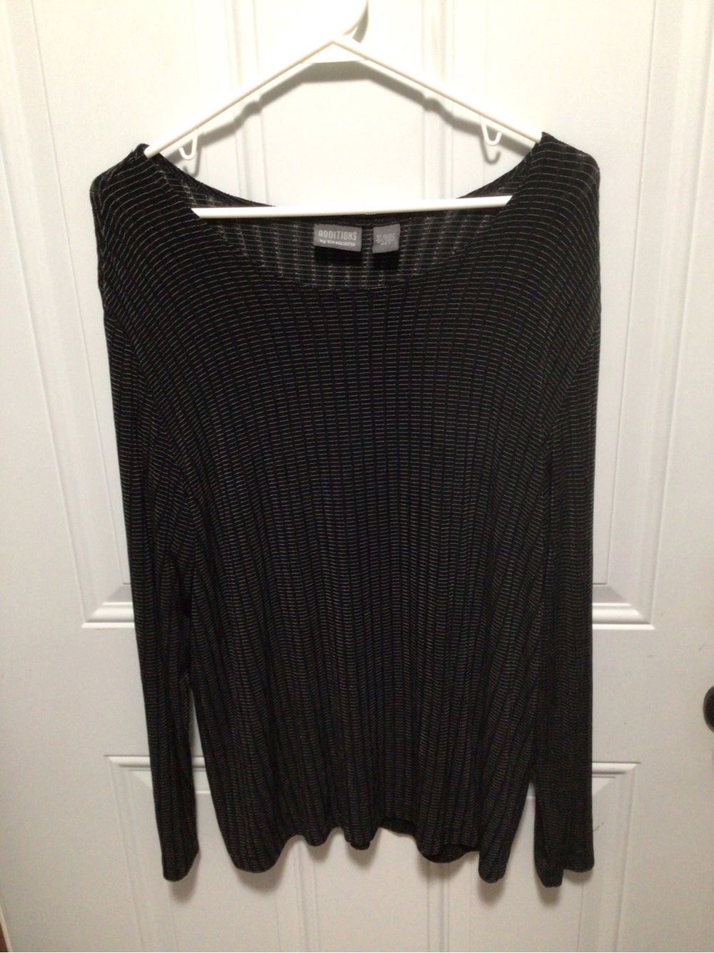 Chico's Additions Black Ribbed Knit Top